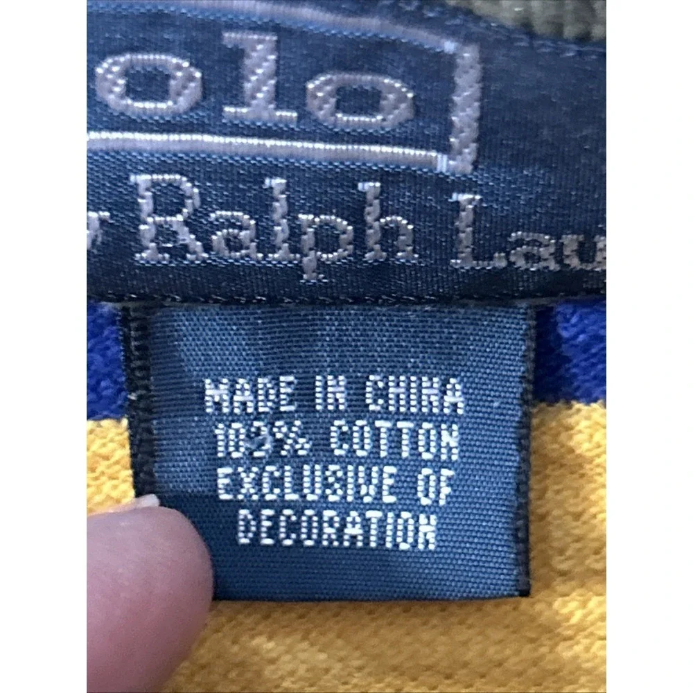 Mens Polo Ralph Lauren Polo Shirt Multicolor Striped Western Clean Textured XXL